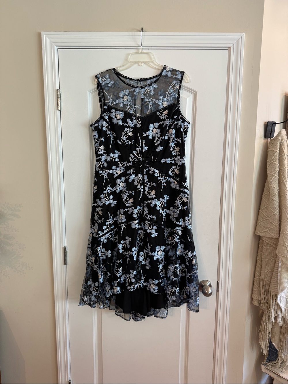 NWT Taylor Midi Dress Women’s 16 Blue Black Lace Floral Mesh Fairy Whimsigoth